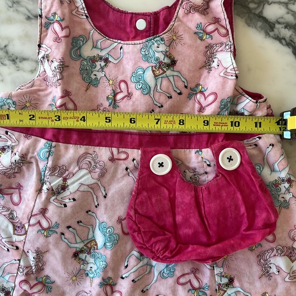 Reversible dress. Little girls size.  Handmade. Unicorns one side/purple other. - Picture 11 of 11